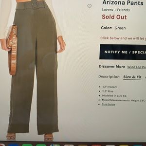 Lover’s + Friends high waisted wide leg pants